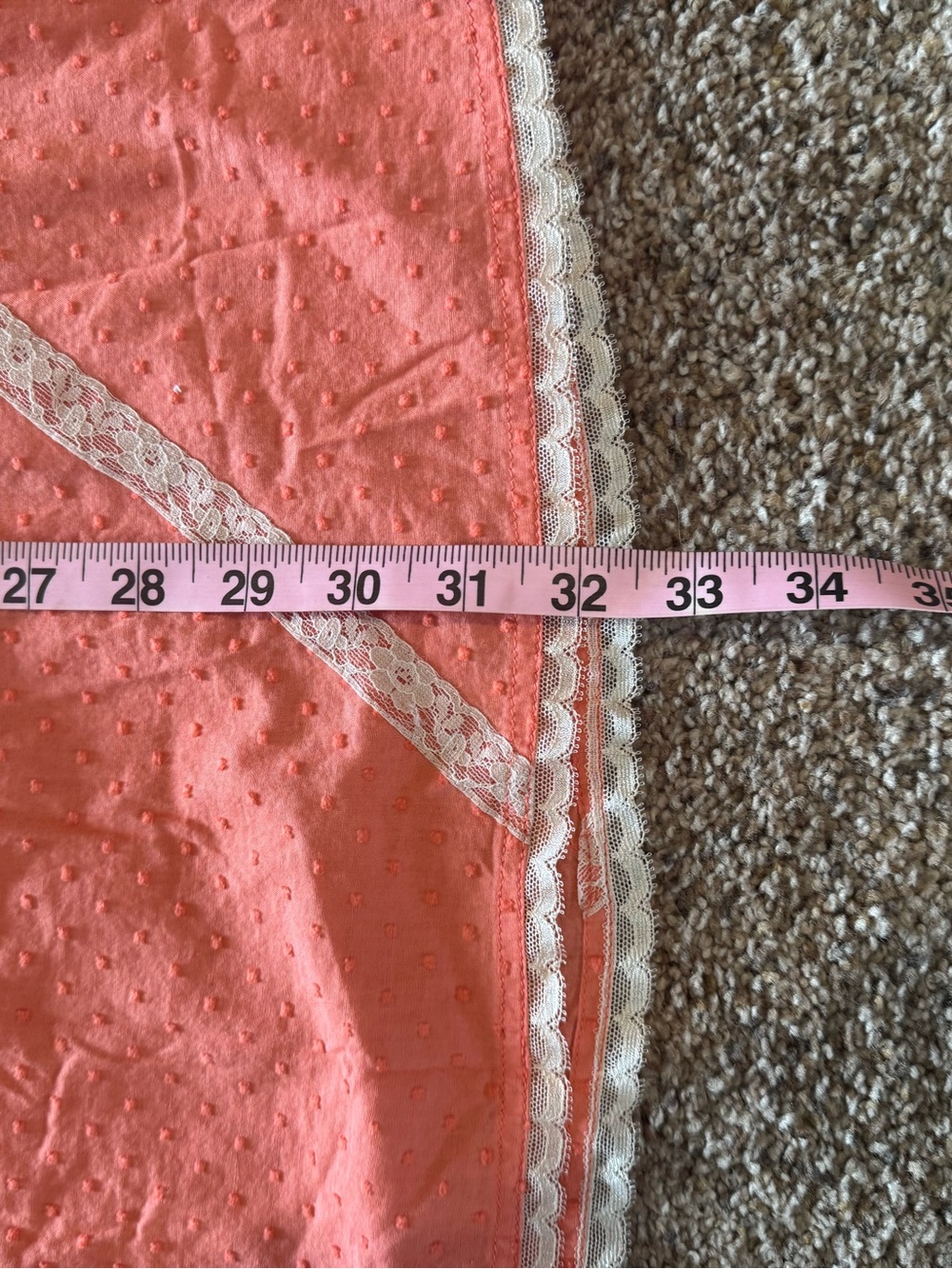 Anthropologie Feather Bone Coral Swiss Dot Lace Bow Cami Dress. XS - Picture 8 of 9